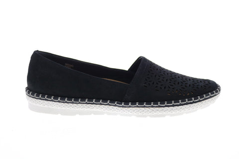 Earth Inc. Artemis Soft Buck Womens Black Nubuck Loafer Flats Shoes