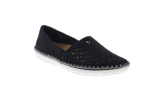 Earth Inc. Artemis Soft Buck Womens Black Nubuck Loafer Flats Shoes