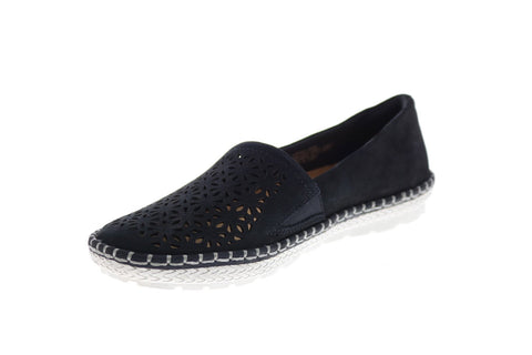Earth Inc. Artemis Soft Buck Womens Black Nubuck Loafer Flats Shoes