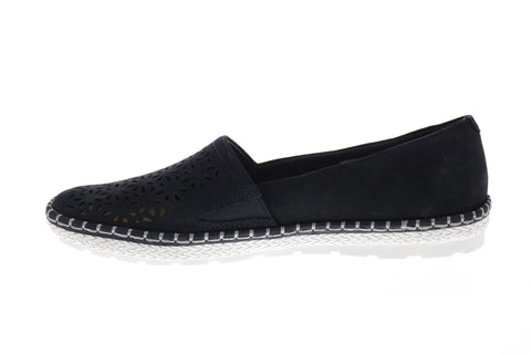 Earth Inc. Artemis Soft Buck Womens Black Nubuck Loafer Flats Shoes