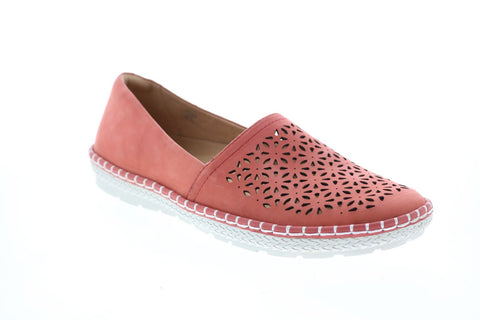 Earth Inc. Artemis Soft Buck Womens Pink Leather Loafer Flats Shoes