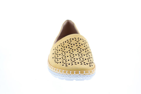 Earth Inc. Artemis Soft Buck Womens Yellow Leather Loafer Flats Shoes