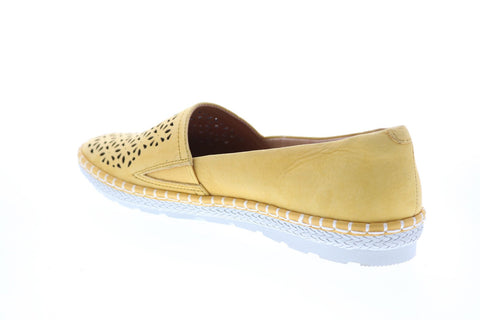 Earth Inc. Artemis Soft Buck Womens Yellow Leather Loafer Flats Shoes