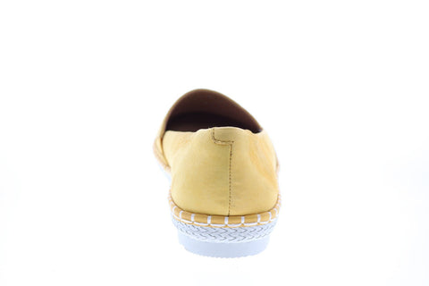 Earth Inc. Artemis Soft Buck Womens Yellow Leather Loafer Flats Shoes