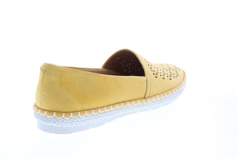 Earth Inc. Artemis Soft Buck Womens Yellow Leather Loafer Flats Shoes