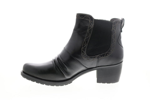 Earth Inc. Denali Aspect Leather Womens Black Leather Slip On Chelsea Boots
