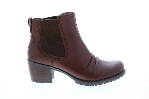 Earth Inc. Denali Aspect Leather Womens Brown Leather Slip On Chelsea Boots