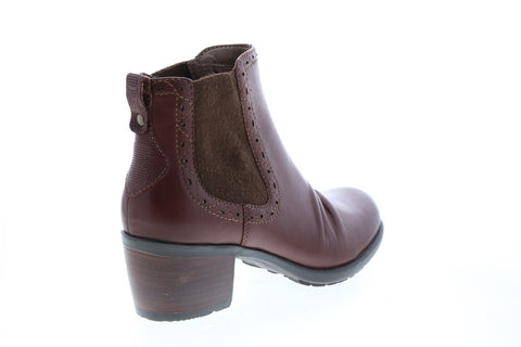 Earth Inc. Denali Aspect Leather Womens Brown Leather Slip On Chelsea Boots
