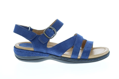 Earth Inc. Aster Nubuck Womens Blue Nubuck Strap Slingback Sandals Shoes
