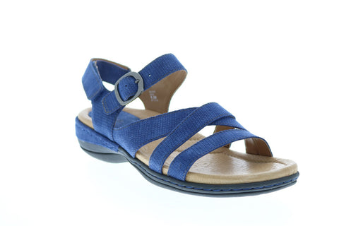 Earth Inc. Aster Nubuck Womens Blue Nubuck Strap Slingback Sandals Shoes