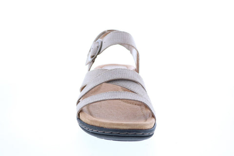 Earth Inc. Aster Croco Womens Beige Nubuck Strap Slingback Sandals Shoes