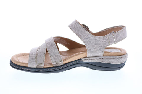 Earth Inc. Aster Croco Womens Beige Nubuck Strap Slingback Sandals Shoes