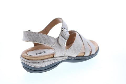 Earth Inc. Aster Croco Womens Beige Nubuck Strap Slingback Sandals Shoes