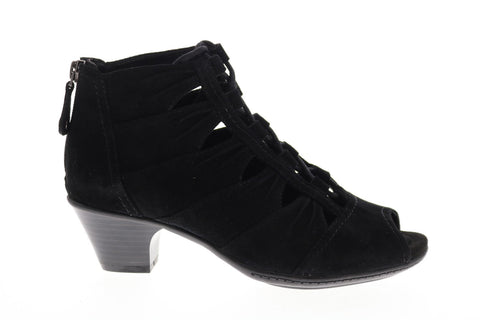 Earth Inc. Aurora Suede Womens Black Zipper Ankle & Booties Boots
