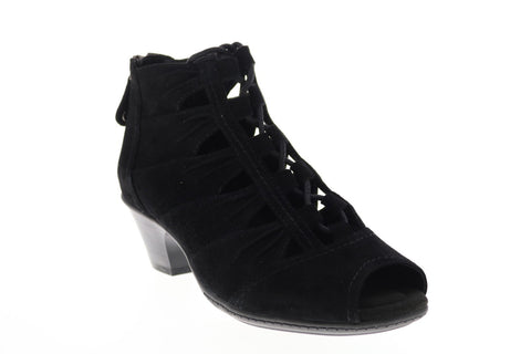 Earth Inc. Aurora Suede Womens Black Zipper Ankle & Booties Boots