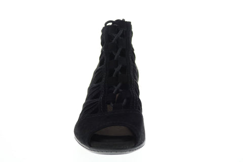 Earth Inc. Aurora Suede Womens Black Zipper Ankle & Booties Boots