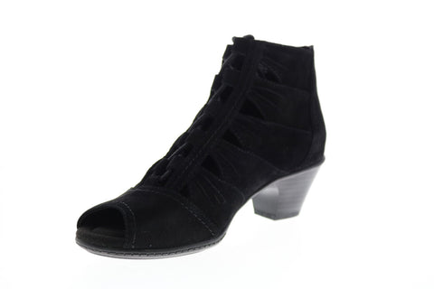 Earth Inc. Aurora Suede Womens Black Zipper Ankle & Booties Boots