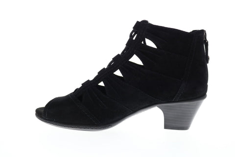 Earth Inc. Aurora Suede Womens Black Zipper Ankle & Booties Boots