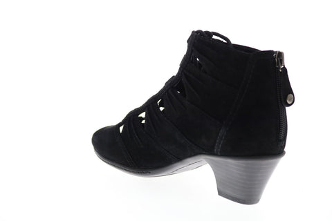 Earth Inc. Aurora Suede Womens Black Zipper Ankle & Booties Boots