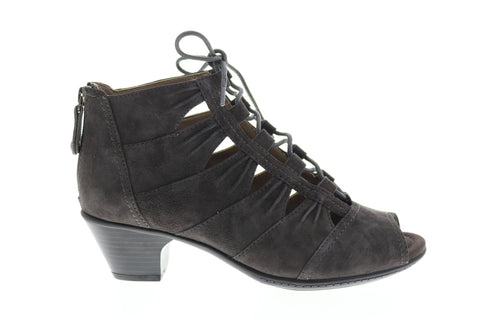 Earth Inc. Aurora Suede Womens Gray Zipper Ankle & Booties Boots