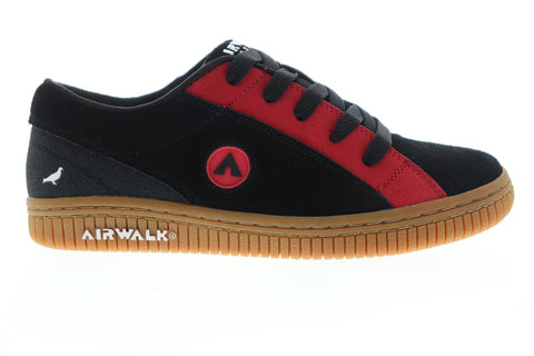Airwalk The One AW2017A Womens Black Suede Athletic Lace Up Skate Shoes  