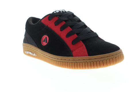 Airwalk The One AW2017A Womens Black Suede Athletic Lace Up Skate Shoes  