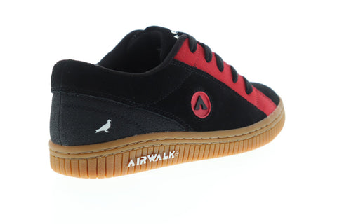 Airwalk The One AW2017A Womens Black Suede Athletic Lace Up Skate Shoes  