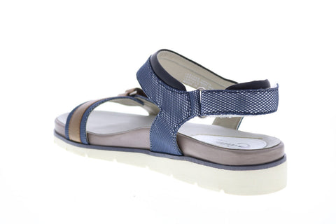 Earthies Argo Sandal ARGO-MBL Womens Blue Leather Strap Sport Sandals Shoes