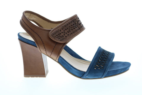 Earthies Asola Suede ASOLA-MBL Womens Blue Suede Strap Pumps Heels Shoes