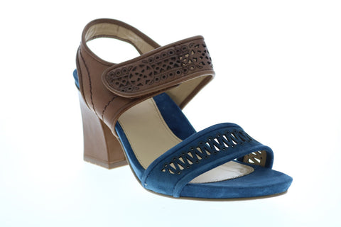 Earthies Asola Suede ASOLA-MBL Womens Blue Suede Strap Pumps Heels Shoes