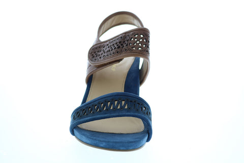 Earthies Asola Suede ASOLA-MBL Womens Blue Suede Strap Pumps Heels Shoes