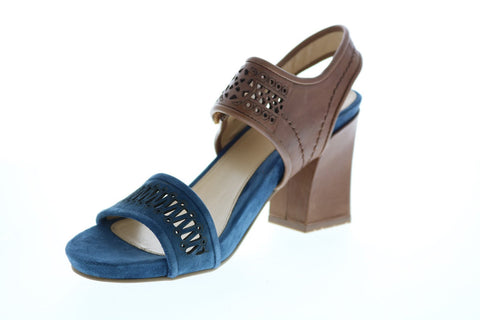 Earthies Asola Suede ASOLA-MBL Womens Blue Suede Strap Pumps Heels Shoes