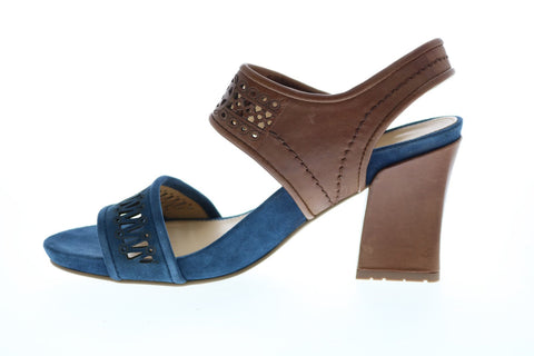 Earthies Asola Suede ASOLA-MBL Womens Blue Suede Strap Pumps Heels Shoes