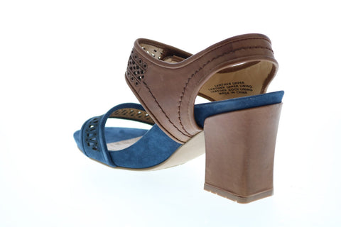 Earthies Asola Suede ASOLA-MBL Womens Blue Suede Strap Pumps Heels Shoes