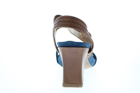 Earthies Asola Suede ASOLA-MBL Womens Blue Suede Strap Pumps Heels Shoes