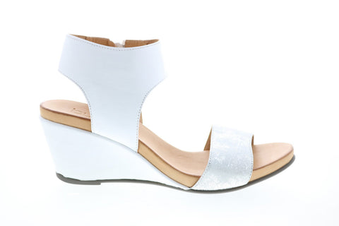 Bueno Ida B1804-114 Womens White Leather Zipper Wedges Heels Shoes