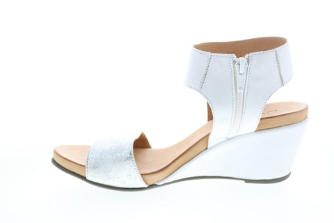 Bueno Ida B1804-114 Womens White Leather Zipper Wedges Heels Shoes