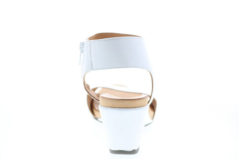 Bueno Ida B1804-114 Womens White Leather Zipper Wedges Heels Shoes