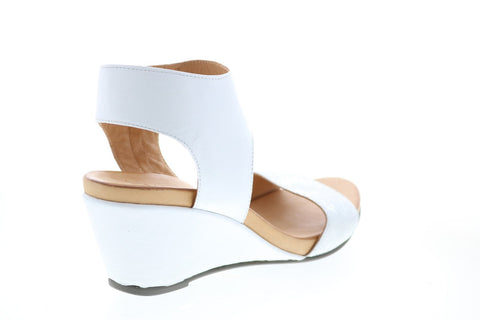 Bueno Ida B1804-114 Womens White Leather Zipper Wedges Heels Shoes