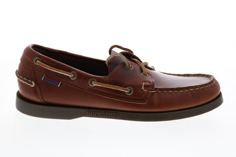 Sebago  Docksides B72743 Mens Brown Leather Lace Up Boat Shoes Loafers