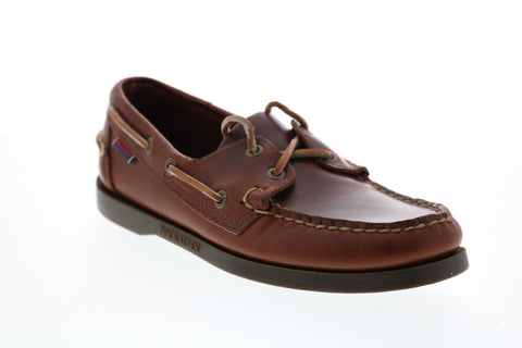 Sebago  Docksides B72743 Mens Brown Leather Lace Up Boat Shoes Loafers