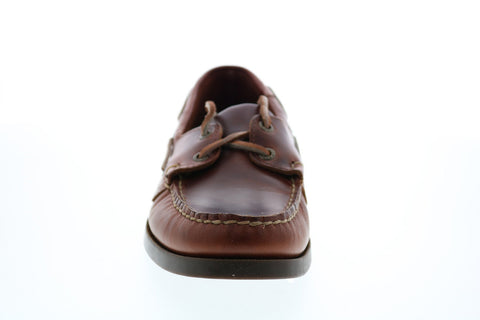 Sebago  Docksides B72743 Mens Brown Leather Lace Up Boat Shoes Loafers