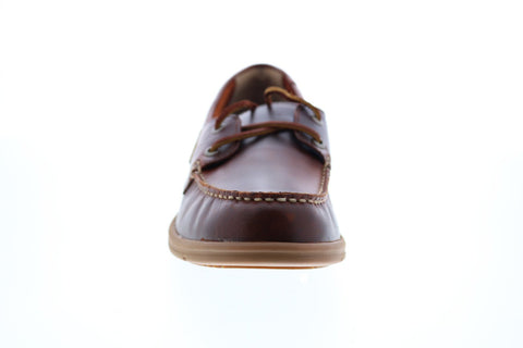 Sebago Litesides Two Eye B864056 Mens Brown Leather Lace Up Boat Shoes Loafers