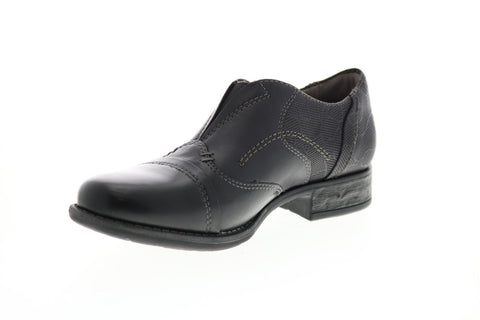 Earth Inc. Avani 2 Banyan Womens Black Leather Slip On Oxford Flats Shoes