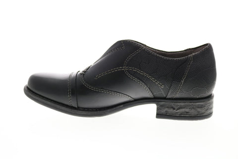 Earth Inc. Avani 2 Banyan Womens Black Leather Slip On Oxford Flats Shoes