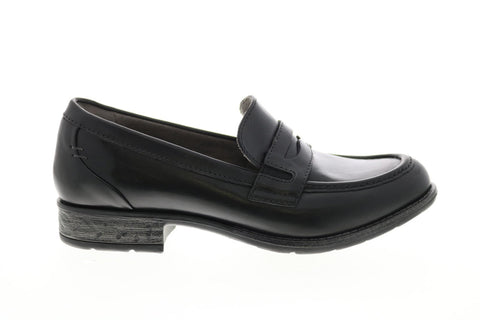 Earth Avani 2 Barcelona Womens Black Leather Slip On Loafer Flats Shoes