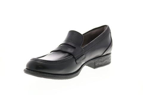 Earth Avani 2 Barcelona Womens Black Leather Slip On Loafer Flats Shoes