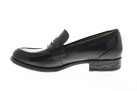 Earth Avani 2 Barcelona Womens Black Leather Slip On Loafer Flats Shoes