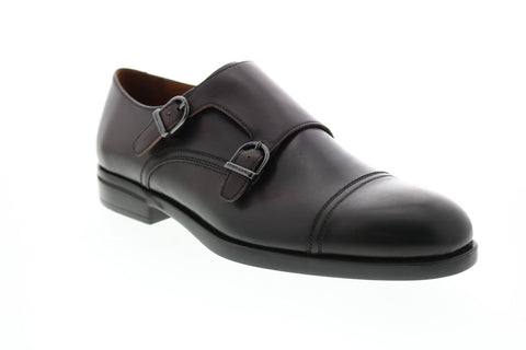Bruno Magli Barone Mens Brown Leather Oxfords & Lace Ups Monk Strap Shoes