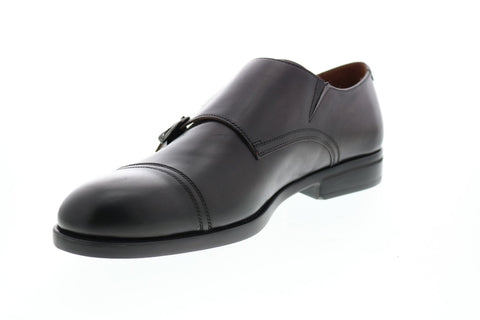Bruno Magli Barone Mens Brown Leather Oxfords & Lace Ups Monk Strap Shoes
